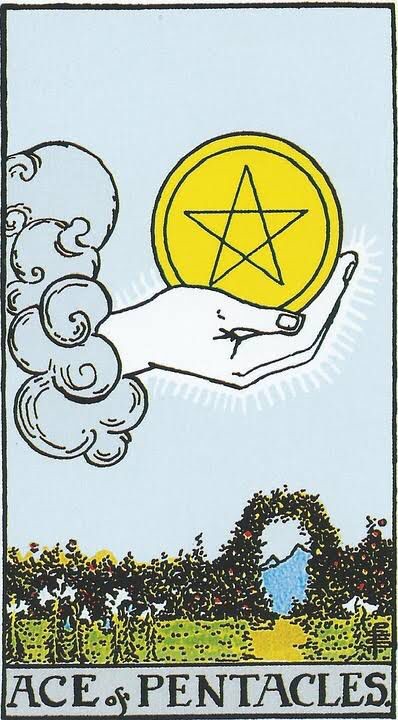Ace of Pentacles moodboard