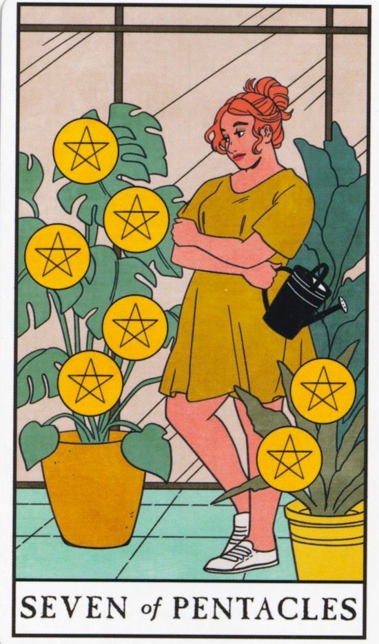 Seven of Pentacles moodboard
