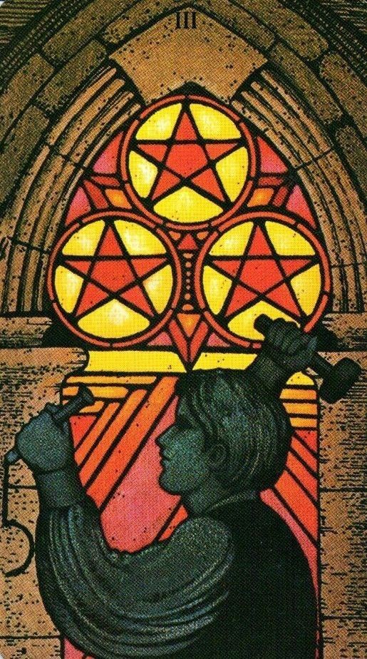 Three of Pentacles moodboard