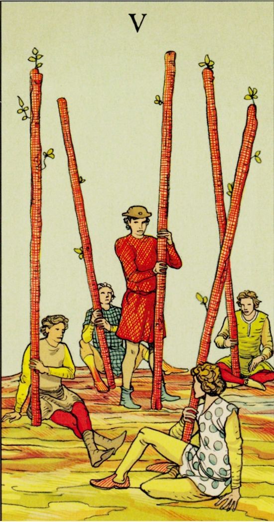 Five of Wands moodboard