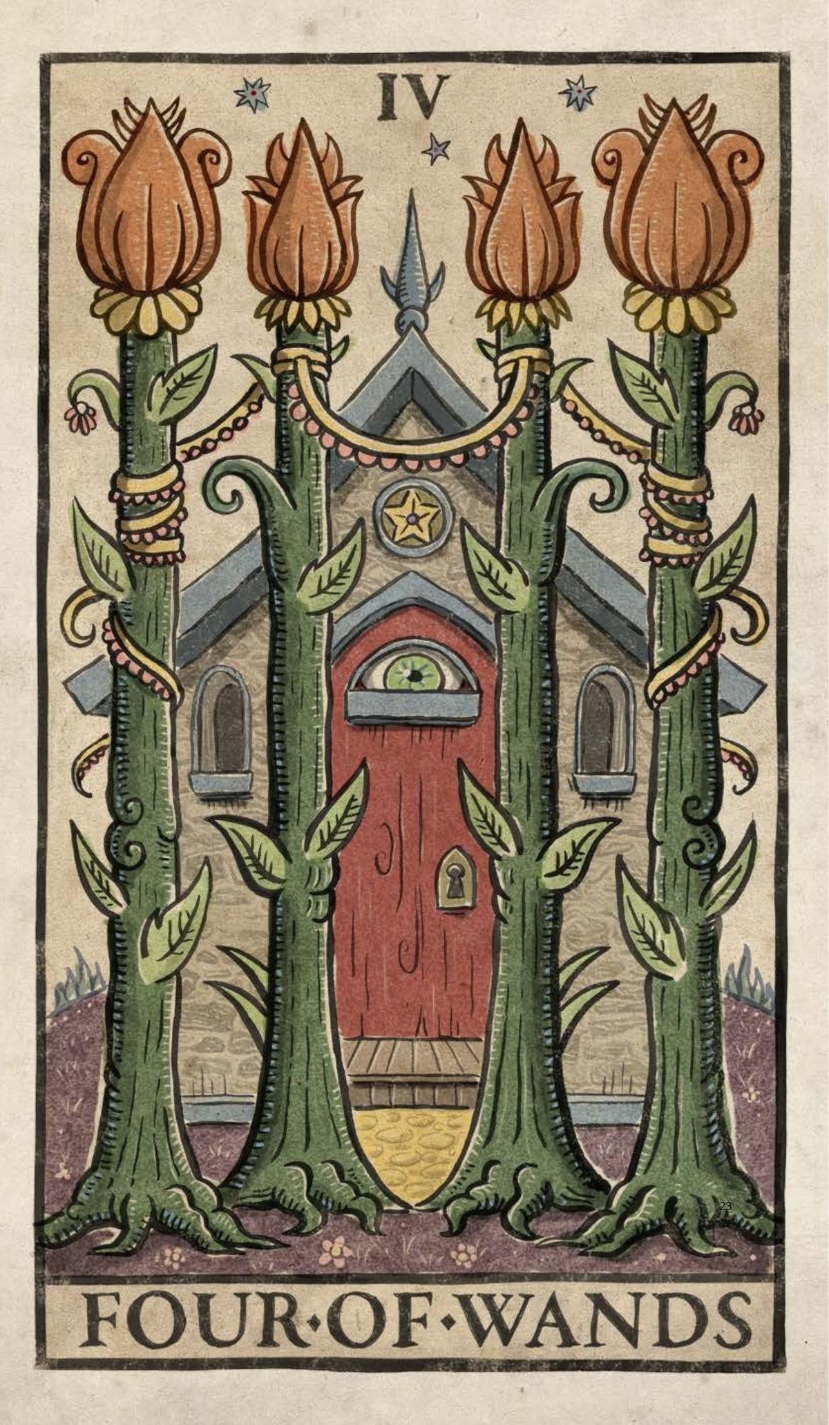 Four of Wands moodboard
